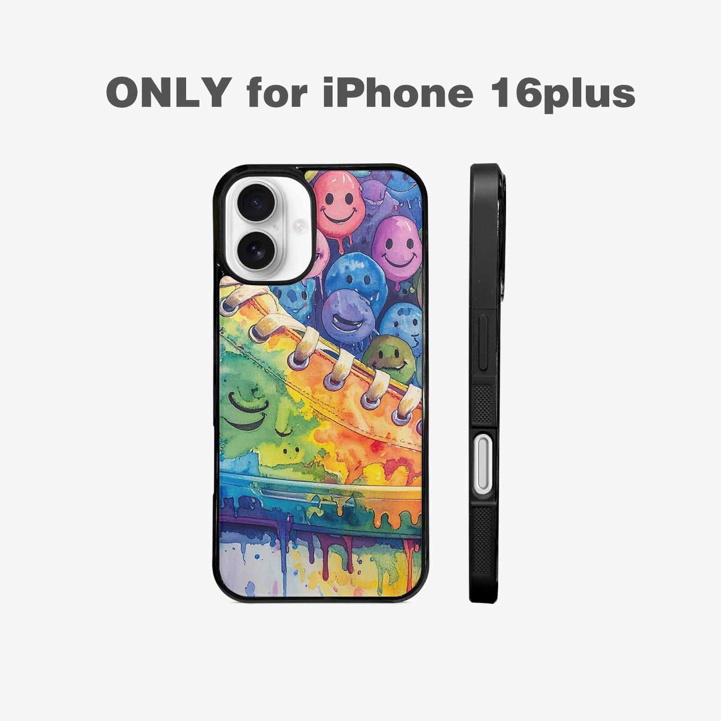 iPhone 16 Plus Case — Smiley Facessmiley Faces Tie D, Custom Printed Phone Case