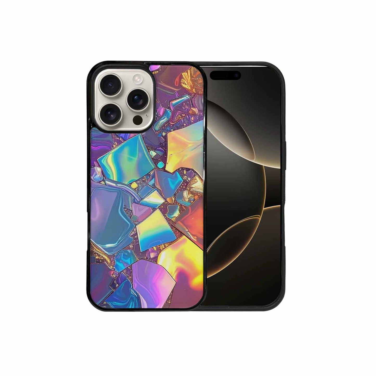 iPhone 16 Pro Max Case — Holographic Iridescent Shimmer Pattern Hundreds Of, Custom Printed Phone Case