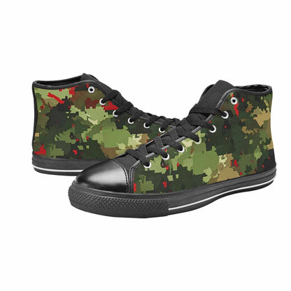MEN'S Military Camouflage Blotch High Top Canvas Wallpaper Art Custom Shoes