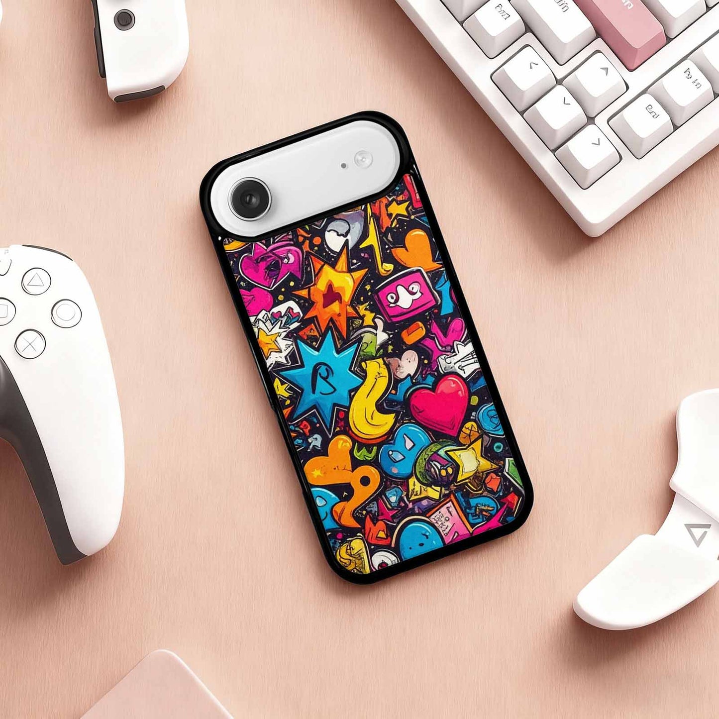 iPhone 17 Air Case — Bold Sticker Collage Icon Pattern Original, Personalized Phone Case