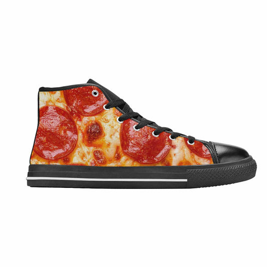 WOMEN'S Pepperoni Pizza Print High Top Canvas Surreal Shoes