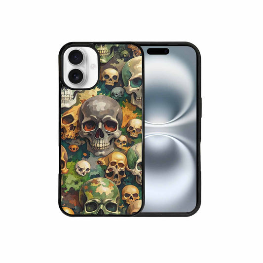 iPhone 16 Plus Case — Skulls Camoskulls Pattern Hu Avd, Custom Made Phone Cover