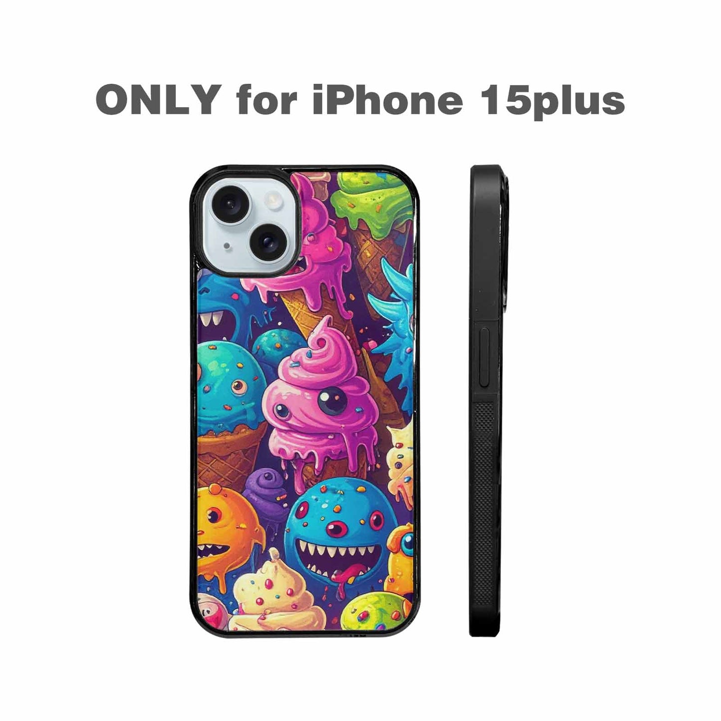 iPhone 15 Plus Case — Melting Ice Cream Monster Charac, Custom Designed Case Cover