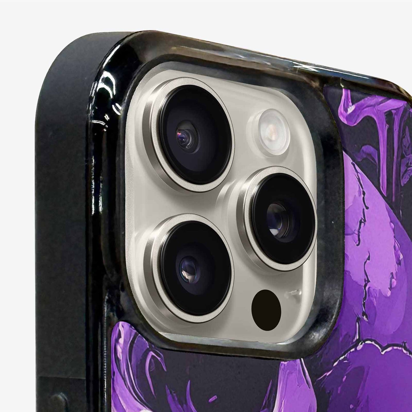 iPhone 16 Pro Max Case — Monochrome Purple Skeletons Neon Drip Melting, Custom Print Case Cover