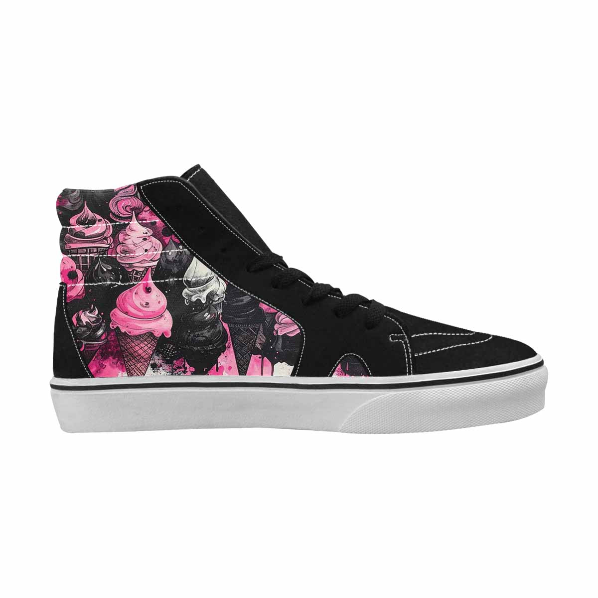 MEN'S Ice Cream Motif High Top Canvas Vibrant Chaos Sneakers