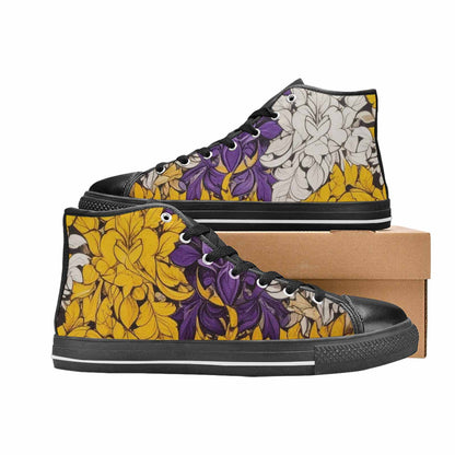 MEN'S Nonbinary Flag Color High Top Canvas Vibrant Chaos Shoes