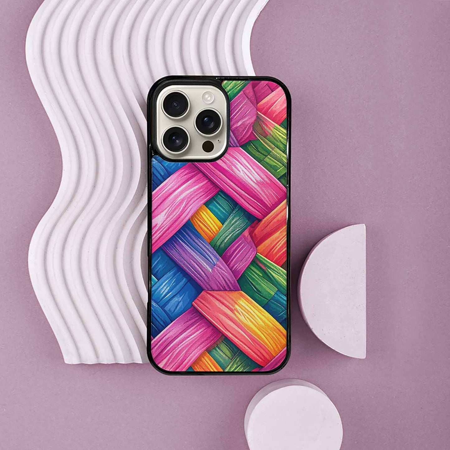 iPhone 16 Pro Max Case — Polysexual Flag Color Theme Small Rainbow, Custom Print Case Cover