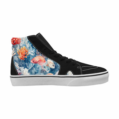 WOMEN'S Fish Scale Coral High Top Canvas Surreal Custom Shoes