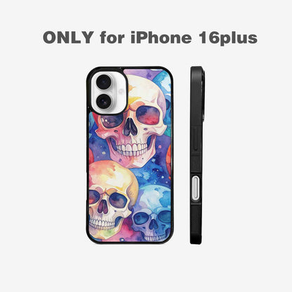iPhone 16 Plus Case — Kulls Watercolor Skulls Small Skull Pattern, Custom Art Phone Cover