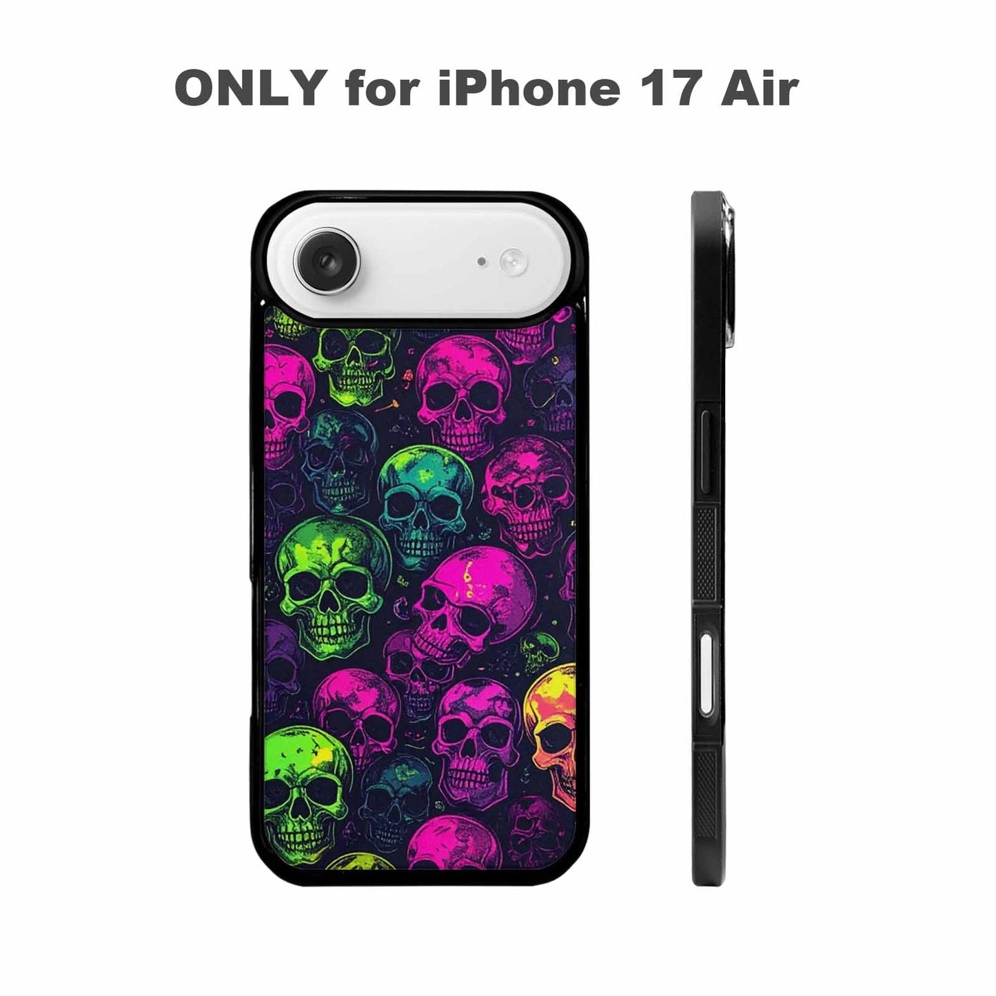 iPhone 17 Air Case — Skulls Neon Punk Small Skull Gothic, Original Design Phone Case