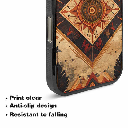iPhone 16 Pro Case — Native American Geometric Pattern Arrows Feathers, Unique Phone Case Design
