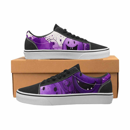 WOMEN'S Melting Moon Smiley Lace-Up Canvas Kaleidoscope Custom Sneakers