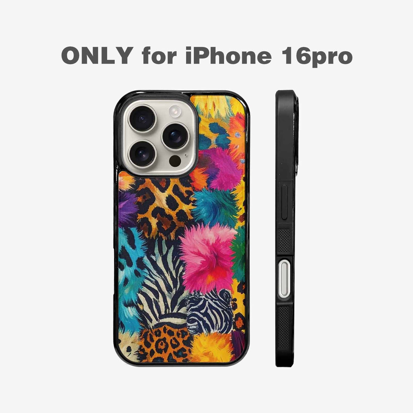 iPhone 16 Pro Case — Full Color Vibrant Animal Print Animal, Custom Phone Case