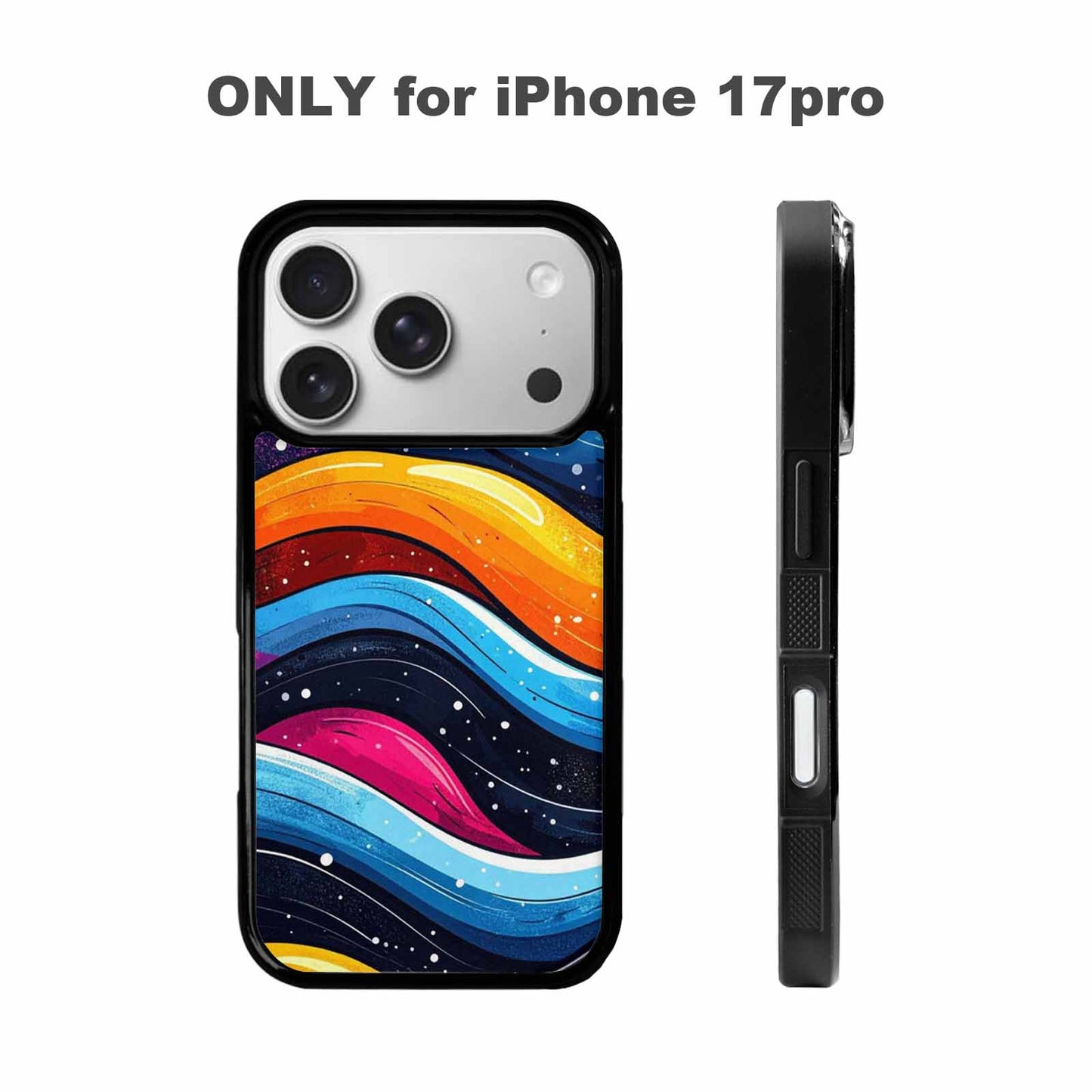 iPhone 17 Pro Case — Glossy Winter Wave Seamless Cartoon Cute, Custom Print Case Cover