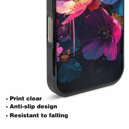 iPhone 16 Pro Max Case — Shadowy Glitch Floral Pattern Hundreds Of, Custom Made Phone Cover