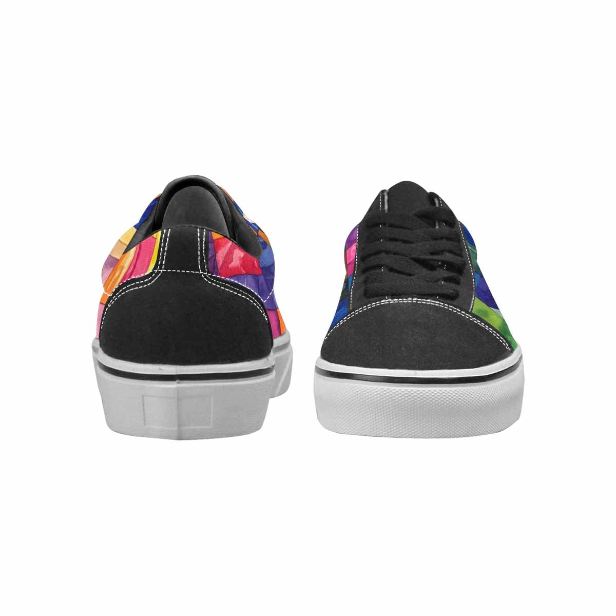WOMEN'S Transgender Flag Color Canvas Lace-Up Neon Fantasy Sneakers