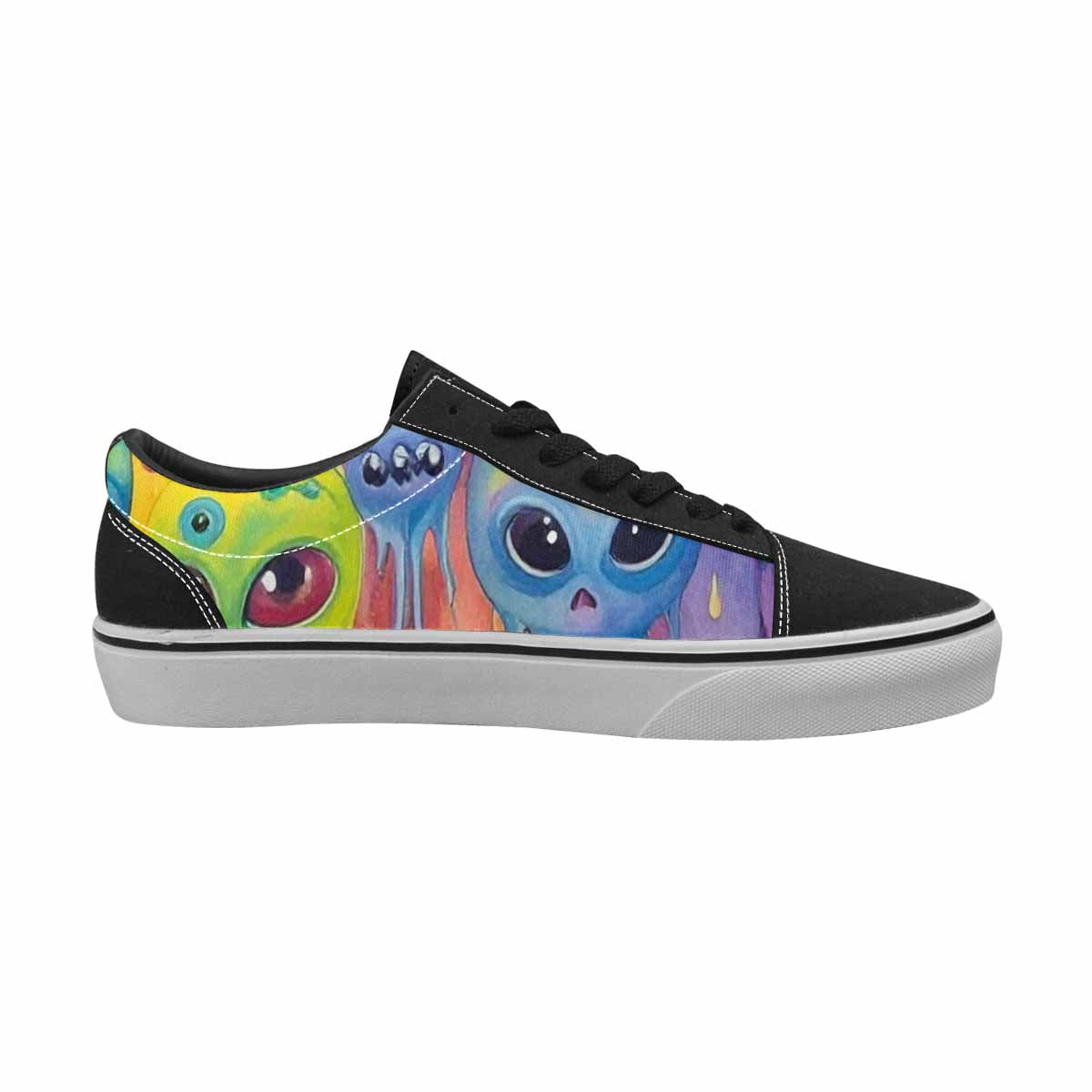 WOMEN'S Aliens  Tie Dye Lace-Up Canvas Kaleidoscope Custom Sneakers