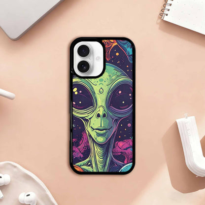 iPhone 17 Case — Alien Ufo Cartoon Art Alien Scifi, Personalized Phone Case