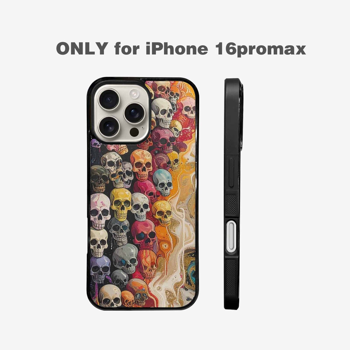 iPhone 16 Pro Max Case — Skulls Marbleskulls Pattern, Custom Designed Case Cover