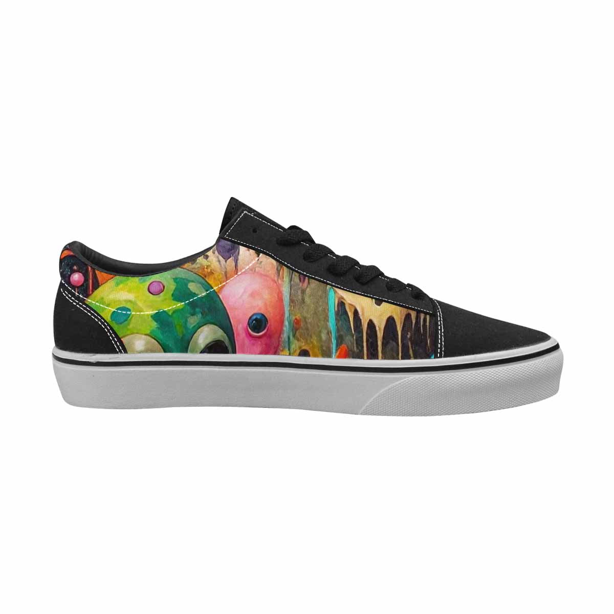 WOMEN'S Aliens  Camo Melting Lace-Up Canvas Grunge Shoes