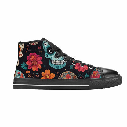 MEN'S Dia De Los Muertos Sugar Skull High Top Canvas Y2K Sneakers