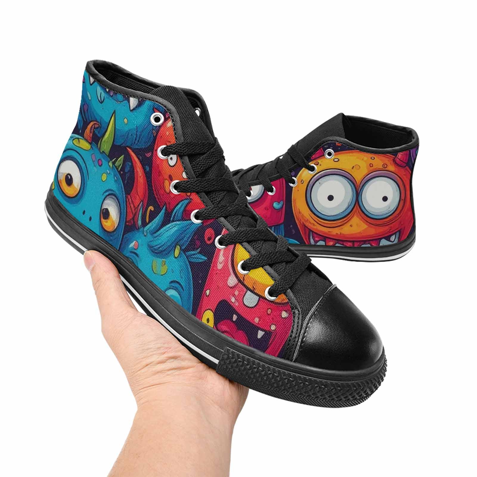 MEN'S Cartoon Monster Character High Top Canvas Dark Academia Sneakers