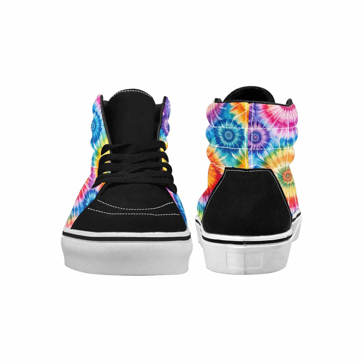 WOMEN'S Tie Dye Swirl High Top Canvas Grunge Custom Shoes