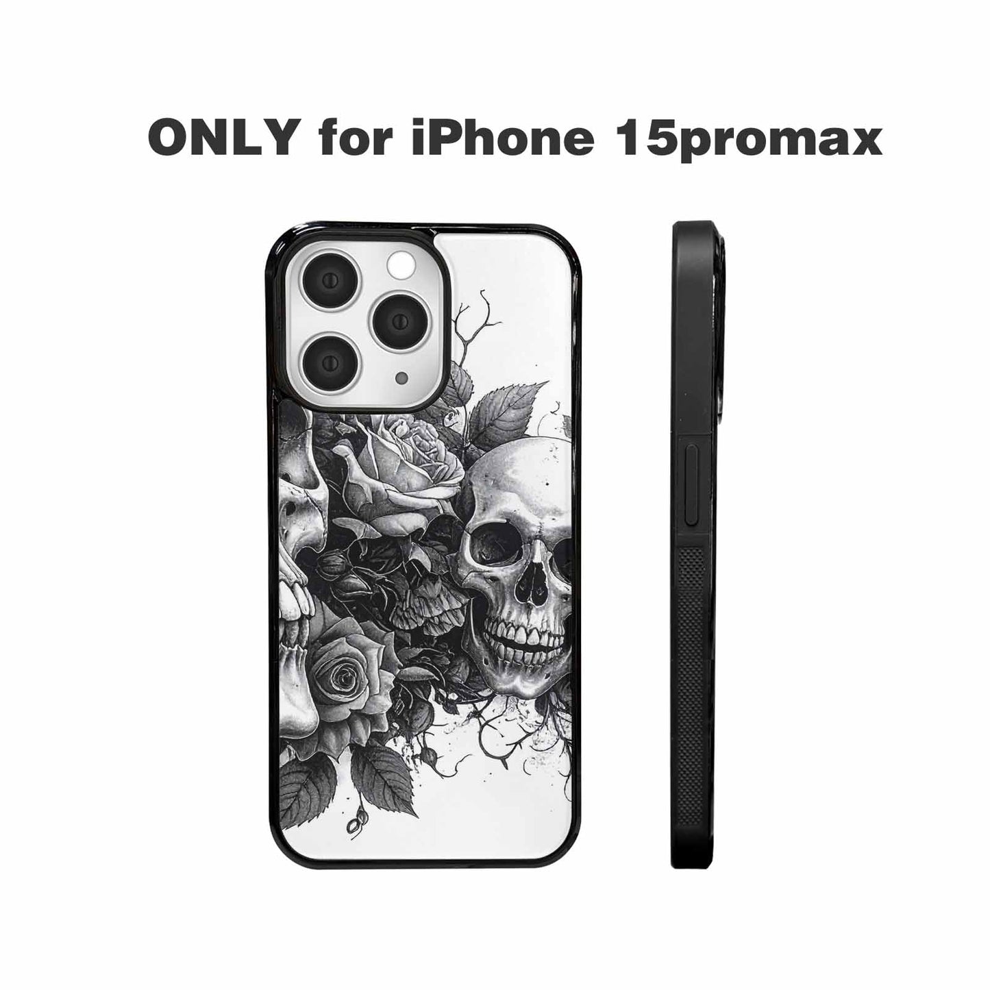 iPhone 15 Pro Max Case — Skull Gothic Art Dark Original, Unique Phone Case Design