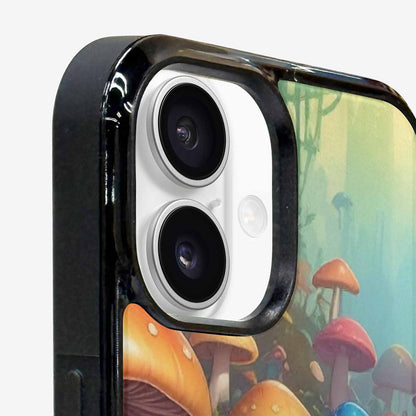 iPhone 16 Plus Case — Overlapping Endlessly No Empty Space Mushrooms, Custom Art Phone Cover