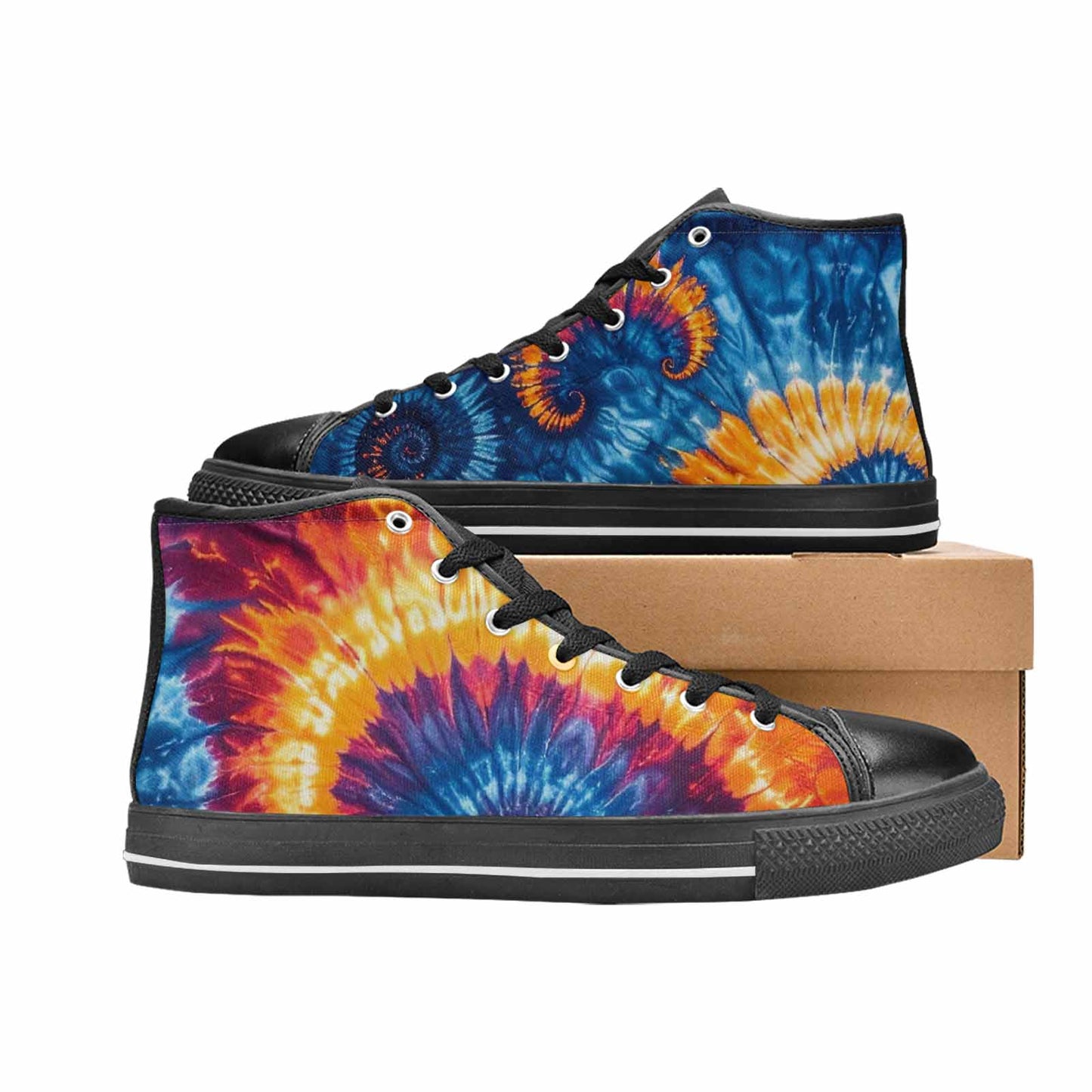 MEN'S Tie Dye Mixed Style High Top Canvas Surreal Custom Sneakers
