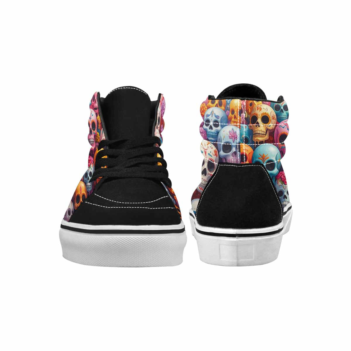 MEN'S Sugar Skulls Melting Sugar High Top Canvas Wallpaper Art Sneakers