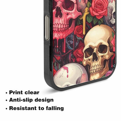 iPhone 15 Pro Max Case — Skulls And Roses Skulls And Roses, Custom Made Phone Cover