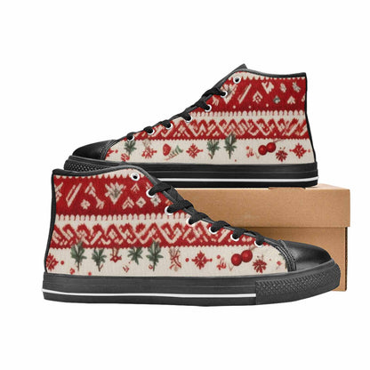 MEN'S Christmas Holly Snowflake High Top Canvas Neon Fantasy Shoes