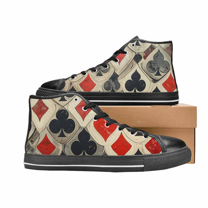 WOMEN'S Playing Card Suit High Top Canvas Surreal Custom Shoes