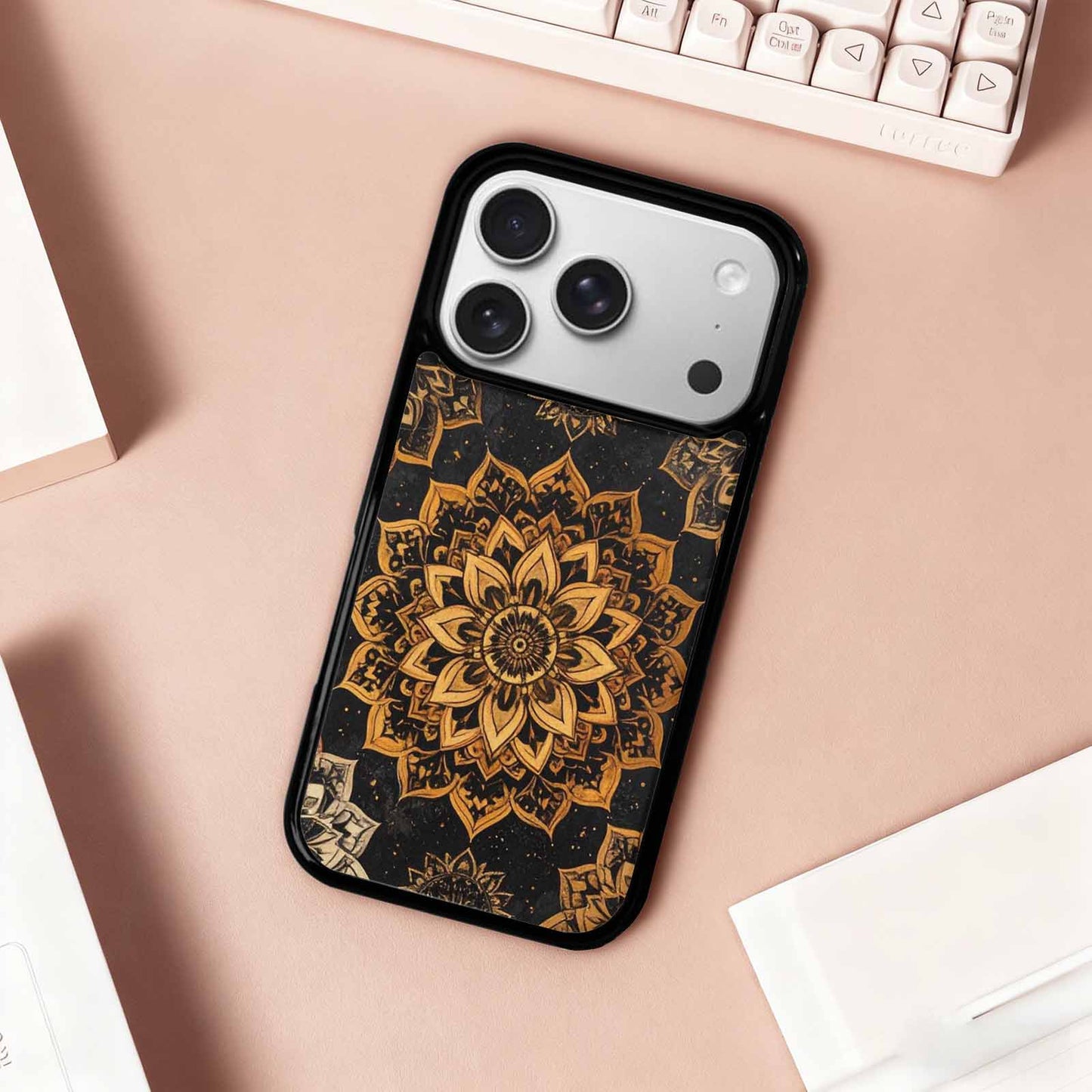 iPhone 17 Pro Case — Small Mandala Pattern Randomly Varying Floral, Custom Phone Case