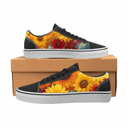 WOMEN'S Sunflower Burst Lace-Up Canvas Wallpaper Art Sneakers