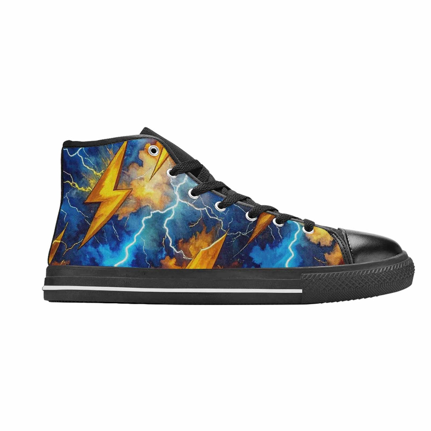 MEN'S Lightning Bolt High Top Canvas Surreal Custom Shoes