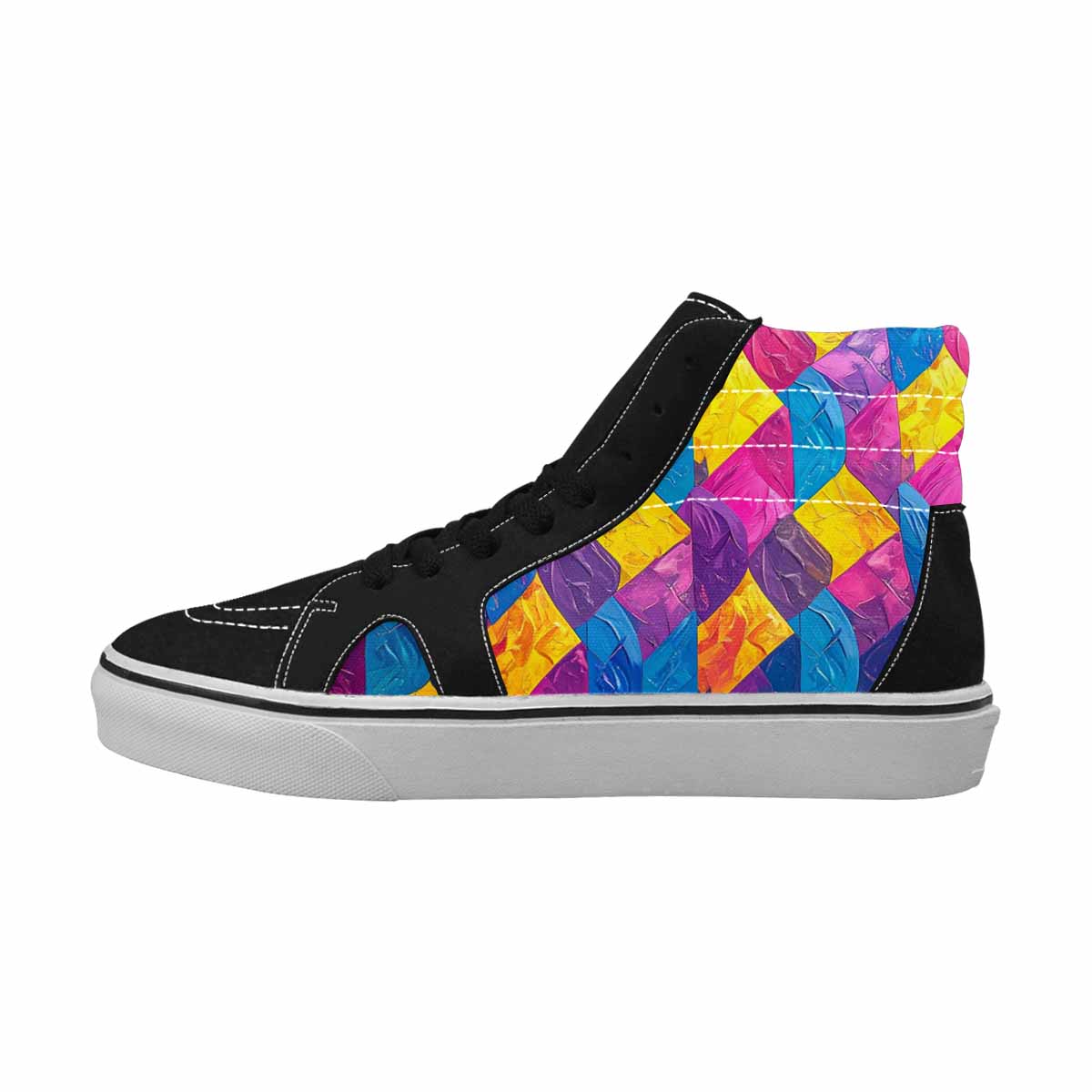 WOMEN'S Pansexual Flag Color High Top Canvas Cottagecore Sneakers