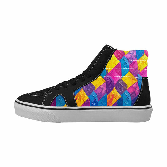 WOMEN'S Pansexual Flag Color High Top Canvas Cottagecore Sneakers