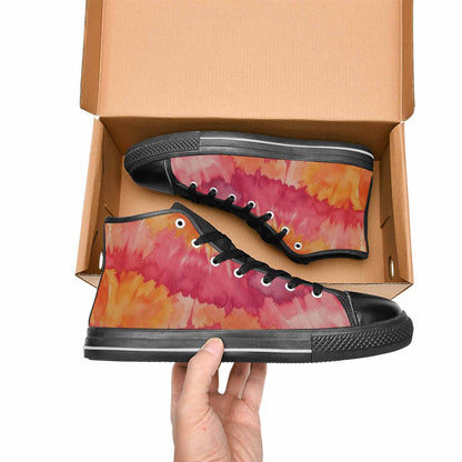 MEN'S Tie Dye - High Top Canvas Wallpaper Art Custom Sneakers