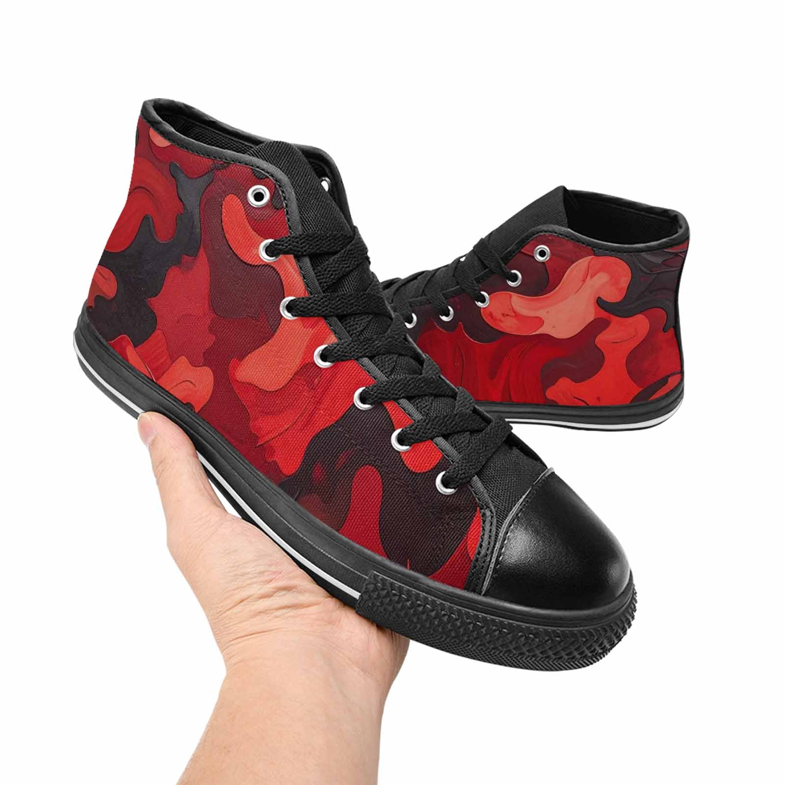 MEN'S Military Camouflage Blotch High Top Canvas Vivid Custom Sneakers