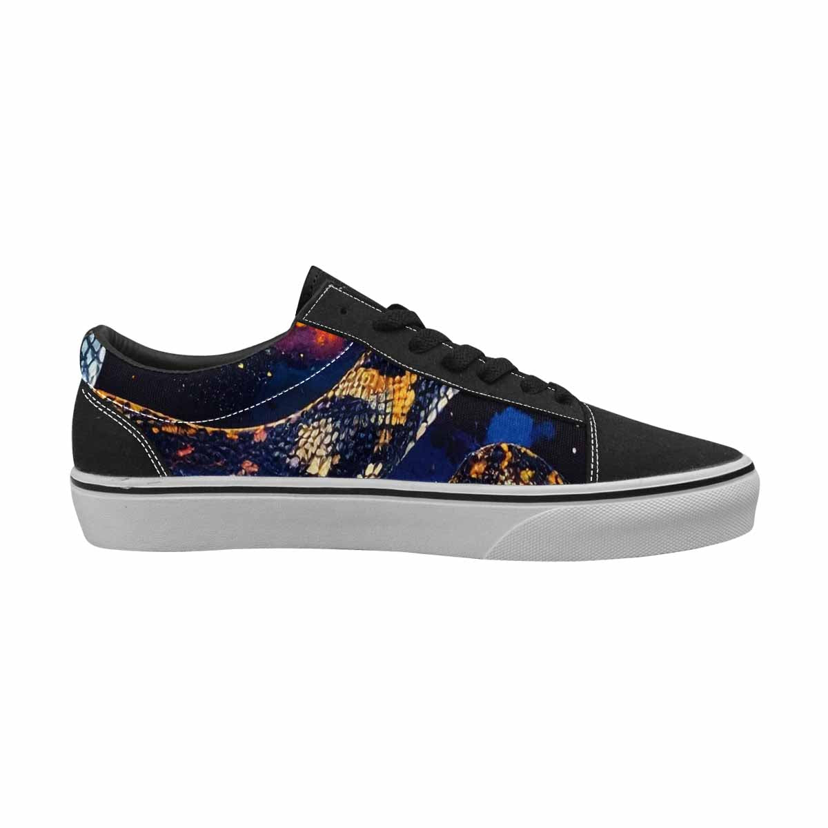 MEN'S Galaxy Snake Print Canvas Lace-Up Neon Fantasy Sneakers