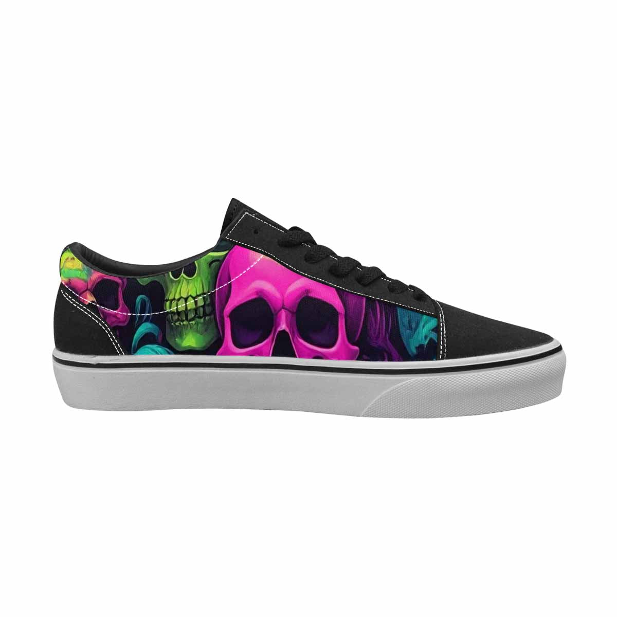 MEN'S Skulls - Neon Canvas Lace-Up Wallpaper Art Shoes