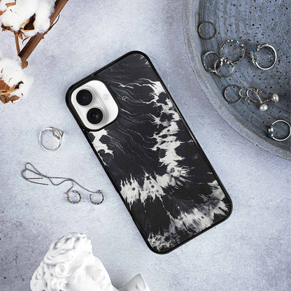 iPhone 16 Plus Case — Black White Animal Print, Custom Designed Case Cover
