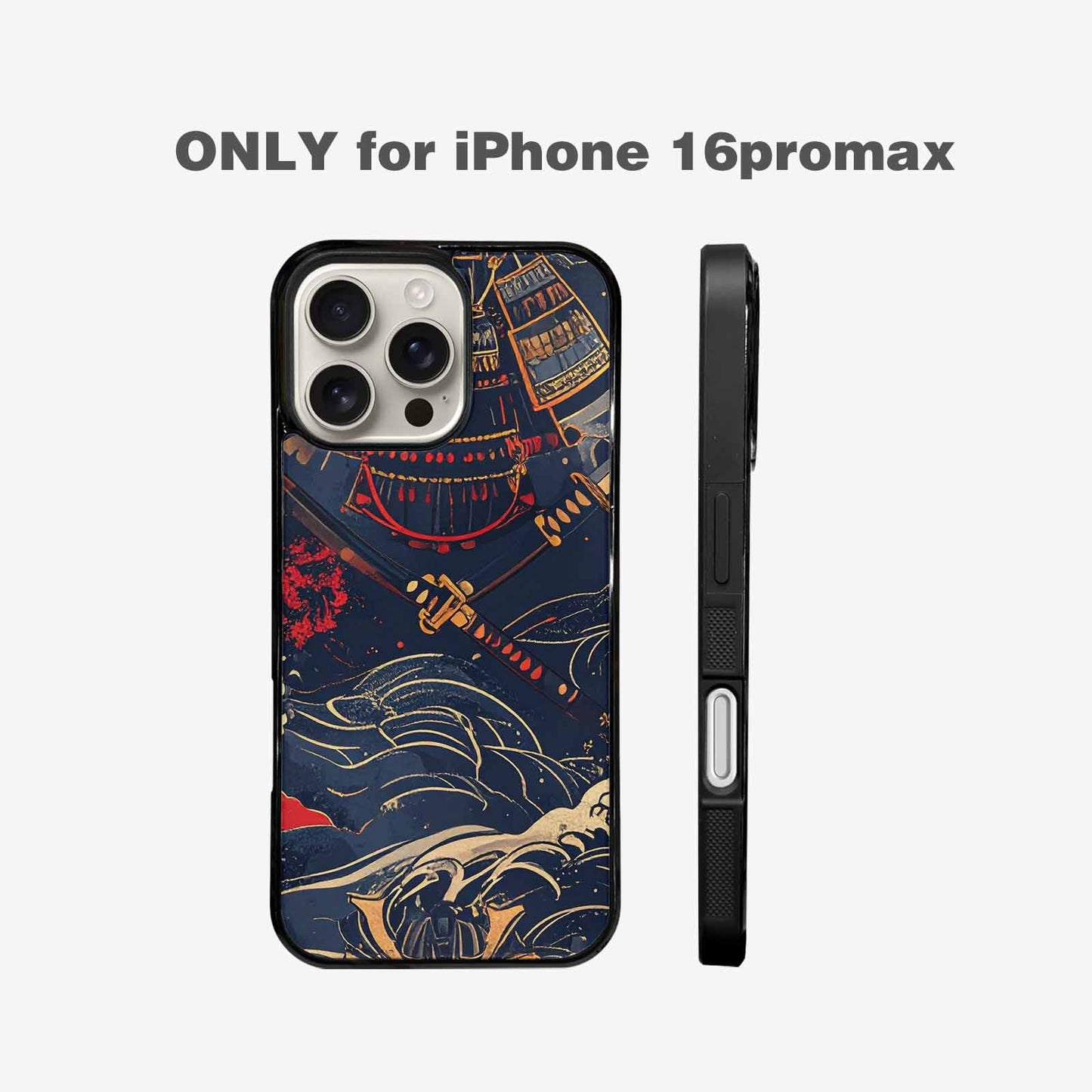iPhone 16 Pro Max Case — Samurai Art Repeat Pattern, Original Design Phone Case