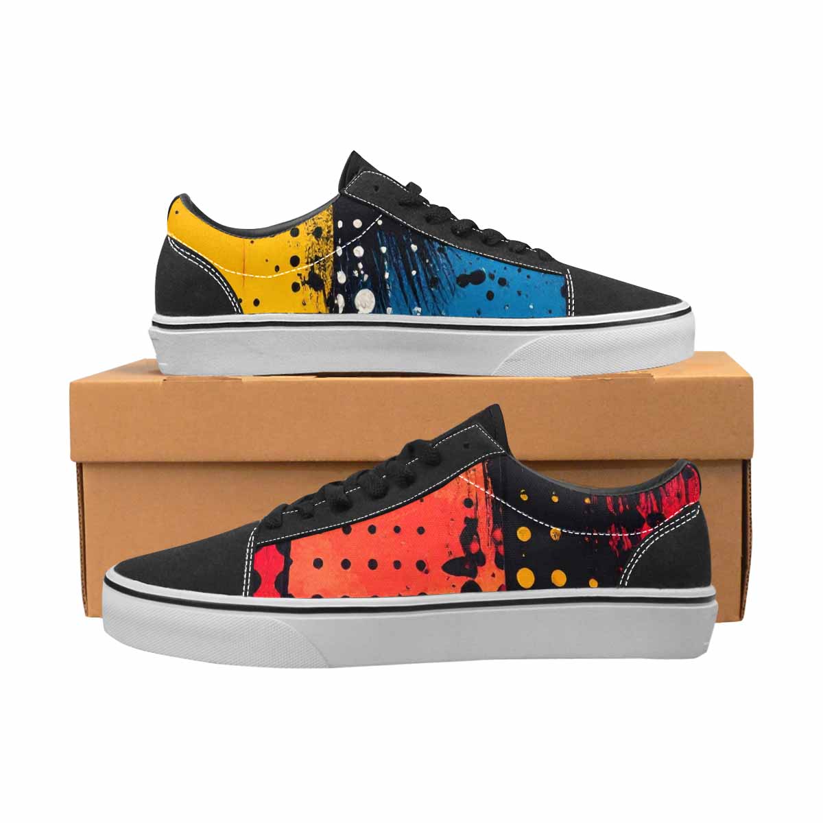 WOMEN'S Comic Book Halftone Canvas Lace-Up Surreal Custom Shoes