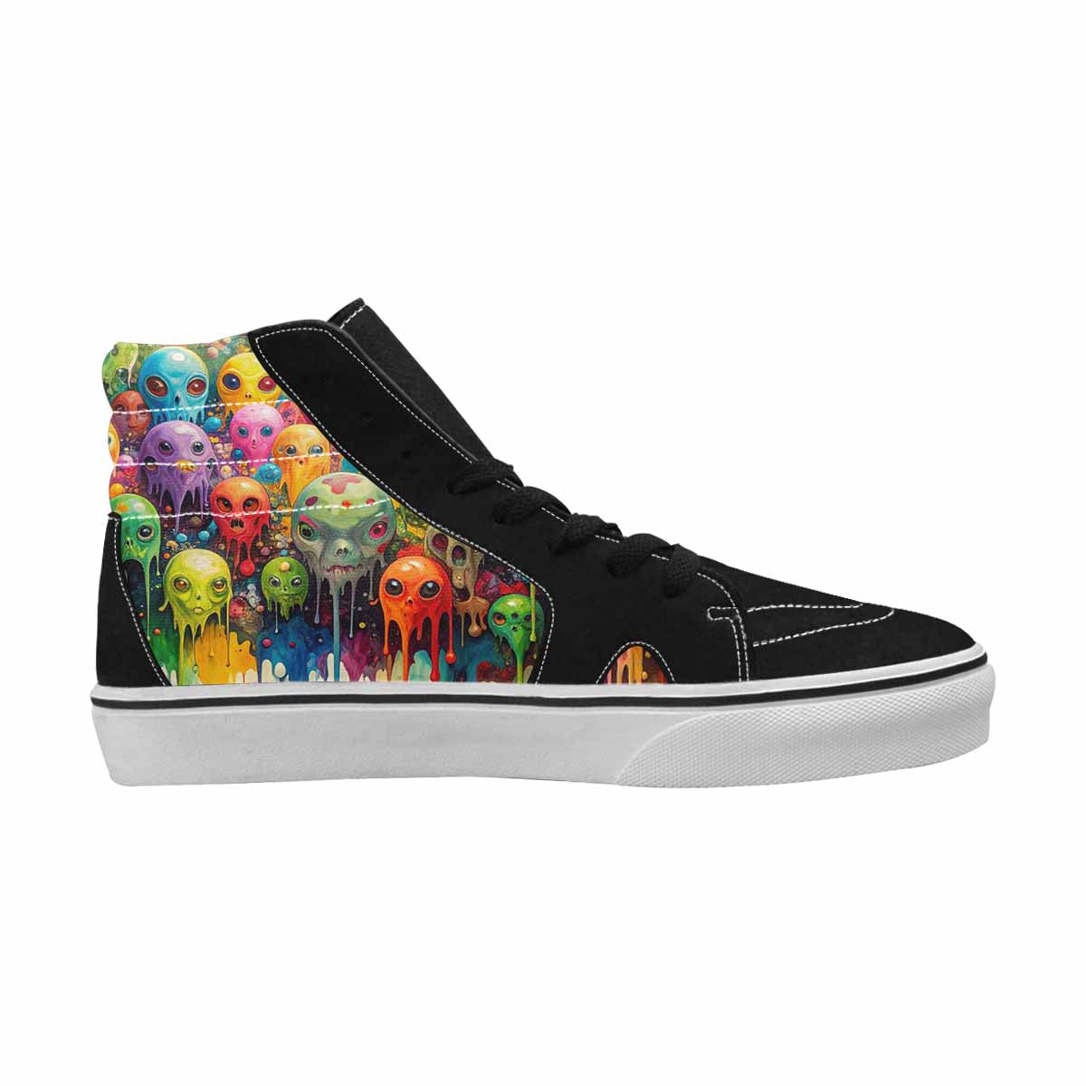 MEN'S Aliens  Camo Melting High Top Canvas Aesthetic Custom Shoes