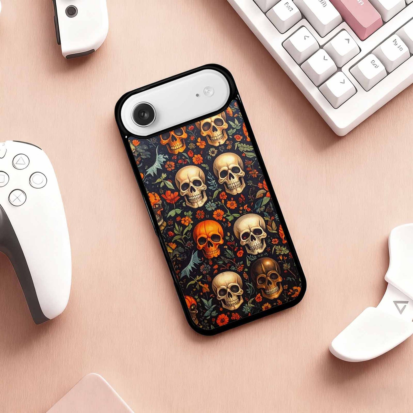 iPhone 17 Air Case — Skulls Halloween Orange Black Small Gothic, Custom Designed Case Cover