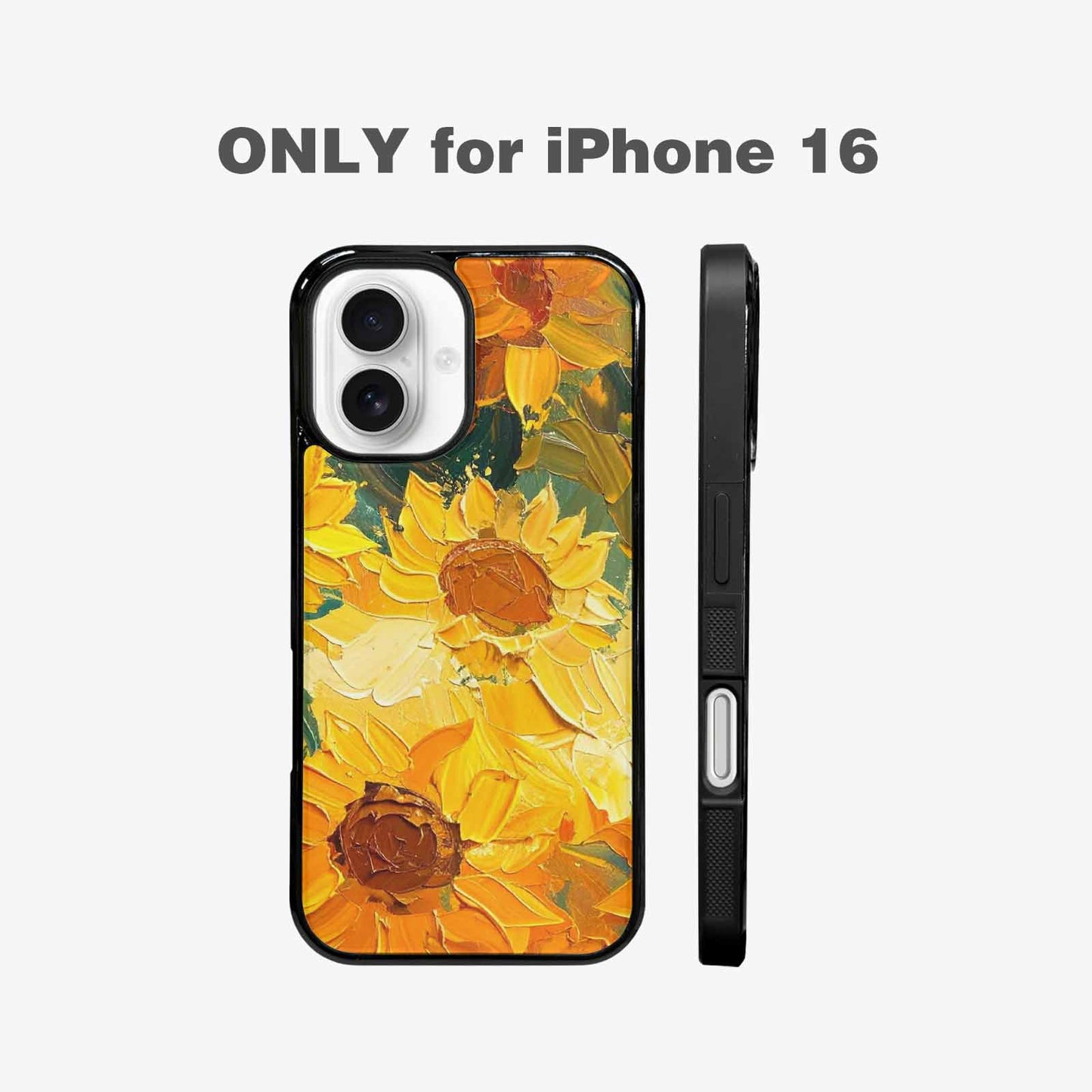 iPhone 16 Case — Impressionist Sunflower Brushstroke Pattern Hundreds Of, Original Design Phone Case