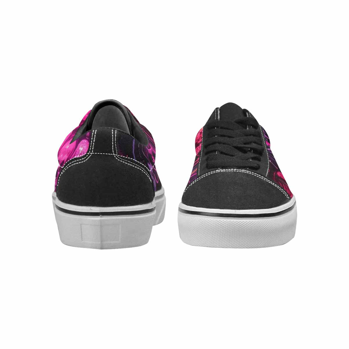 WOMEN'S Skeletons  Neon Pink Lace-Up Canvas Aesthetic Custom Shoes